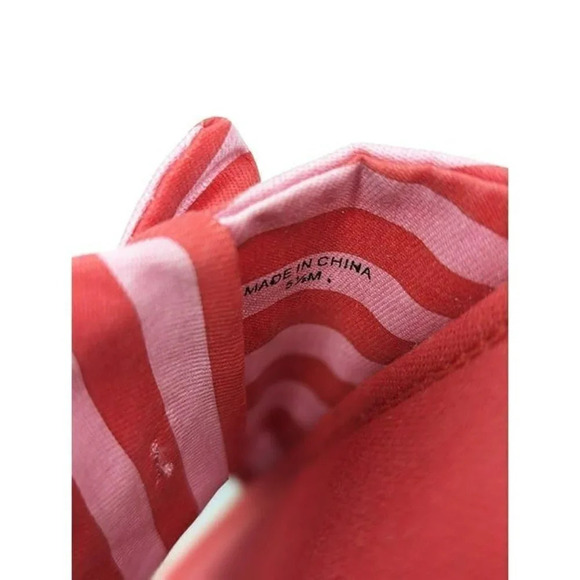 Kate Spade Women's Caliana Pink Red Striped Bow Flat Sandals Size 5.5 MSRP $138 - Picture 9 of 11